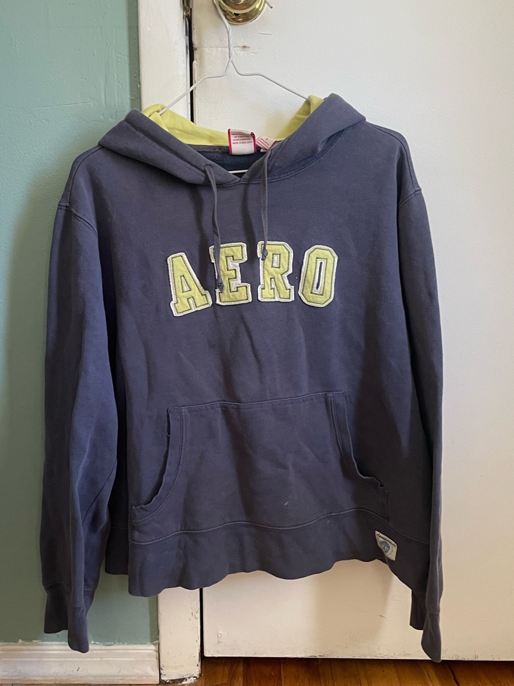 Aeropostale Navy Crewneck Sweatshirt with Yellow Lettering